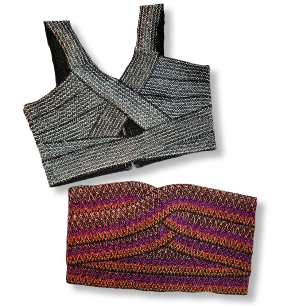 Glam Woven Elastic Crop Top Bundle!